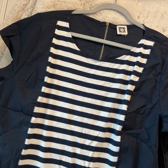 Anne Klein Navy and White Striped Women's Top - Picture 2 of 6